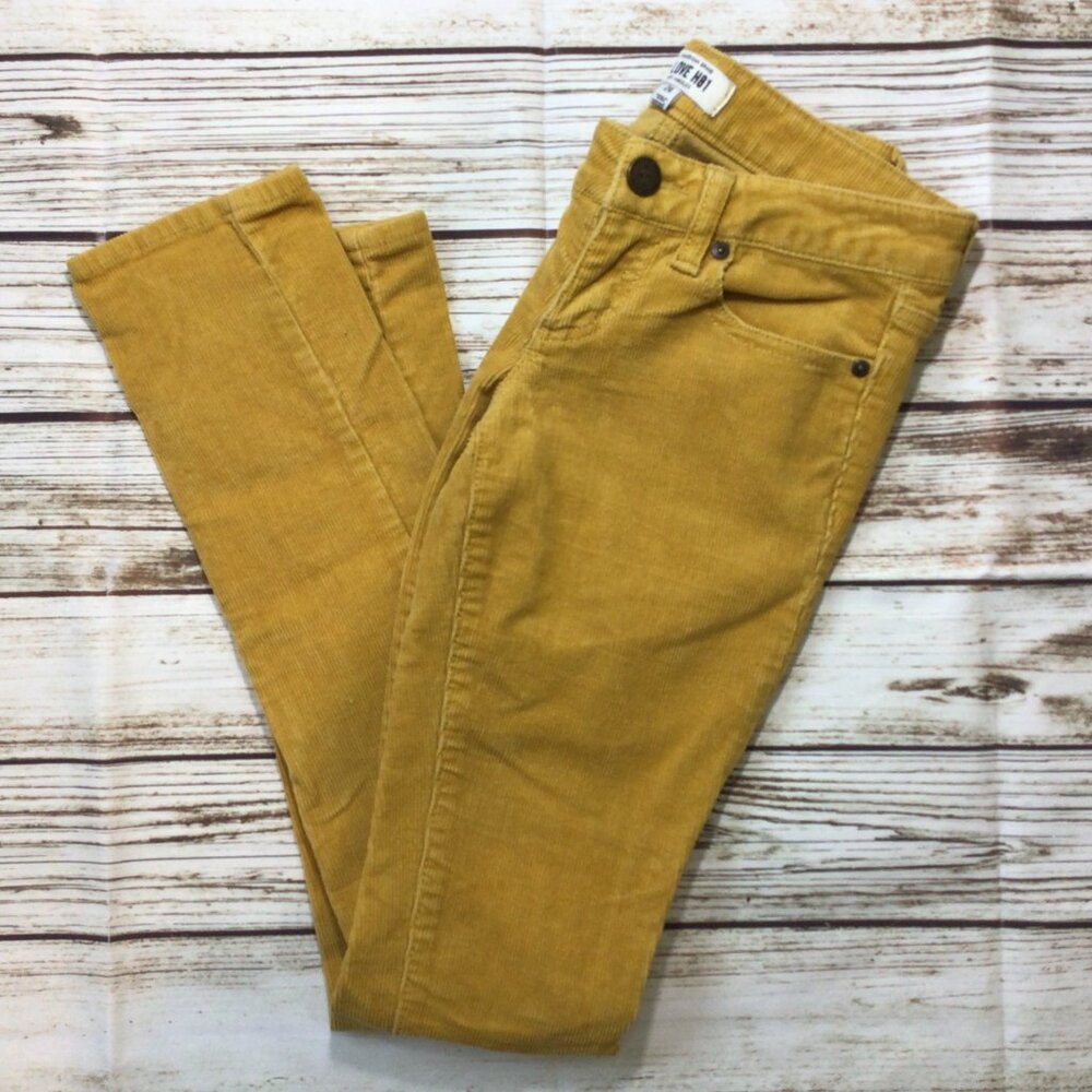 I Love H81 Los Angeles Yellow Corduroy Skinny Ankle Pants